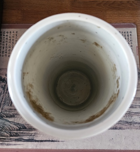 古玩陶瓷山水紋帽筒真品鑒賞圖