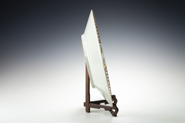 古玩陶瓷清晚·粉彩花鳥紋大盤真品鑒賞圖