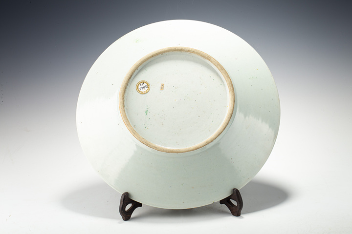 古玩陶瓷清晚·粉彩花鳥紋大盤真品鑒賞圖