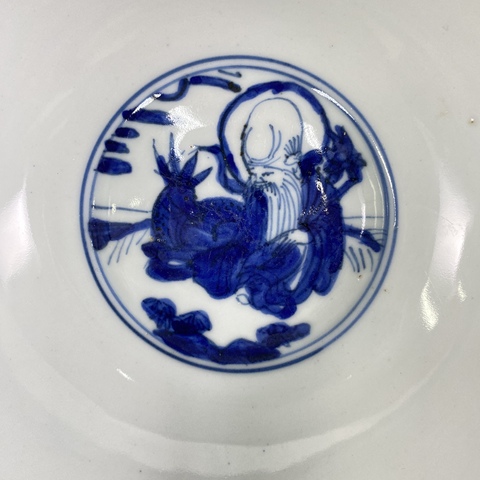 古玩陶瓷青化八仙人物碗真品鑒賞圖