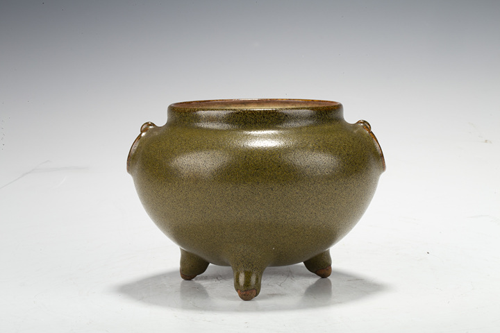 古玩陶瓷民國(guó)·茶葉末釉三足爐真品鑒賞圖