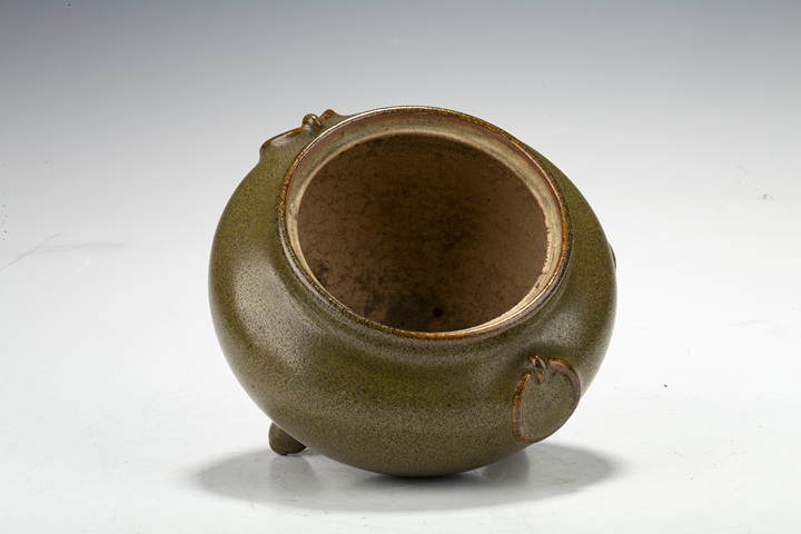 古玩陶瓷民國(guó)·茶葉末釉三足爐真品鑒賞圖