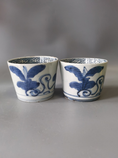 古玩陶瓷民國青花杯真品鑒賞圖