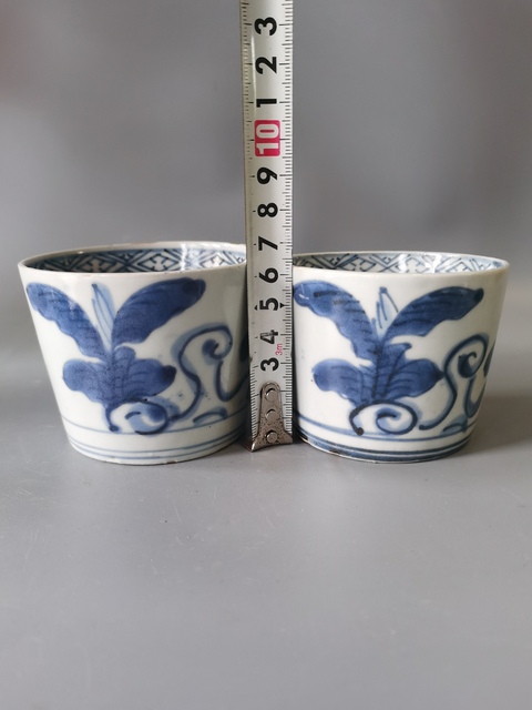 古玩陶瓷民國青花杯真品鑒賞圖