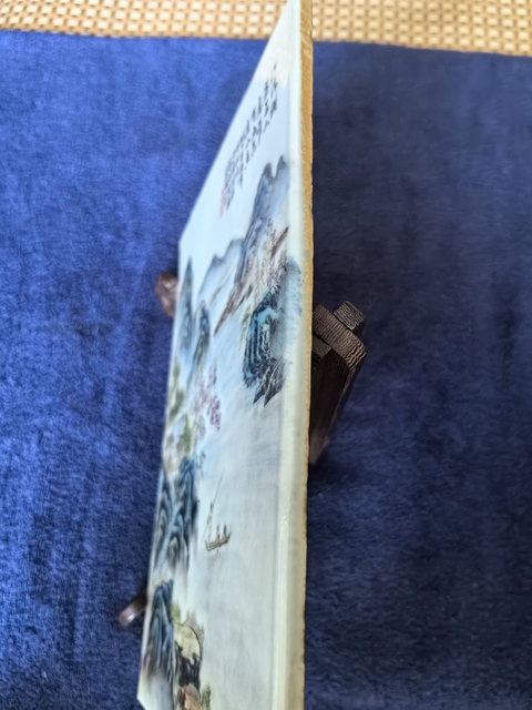 古玩陶瓷山水紋瓷板畫真品鑒賞圖
