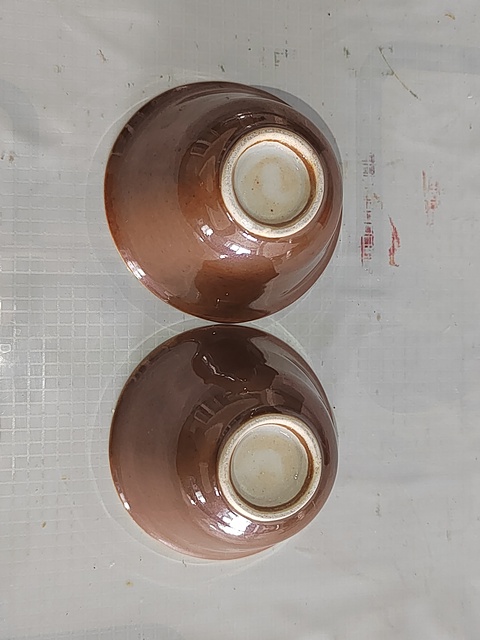 古玩陶瓷外紫金釉內青花杯真品鑒賞圖