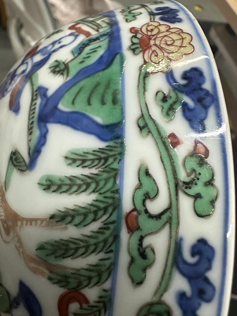 古玩陶瓷明萬歷 五彩人物紋碗真品鑒賞圖