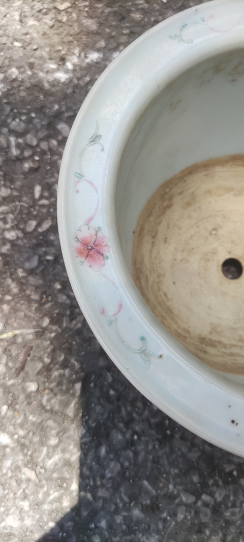古玩陶瓷八仙圖粉彩花盆真品鑒賞圖