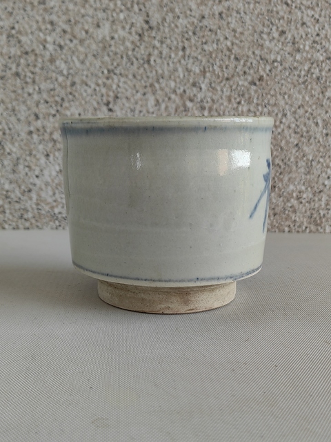 古玩陶瓷吉語紋青花圈足筒式香爐真品鑒賞圖