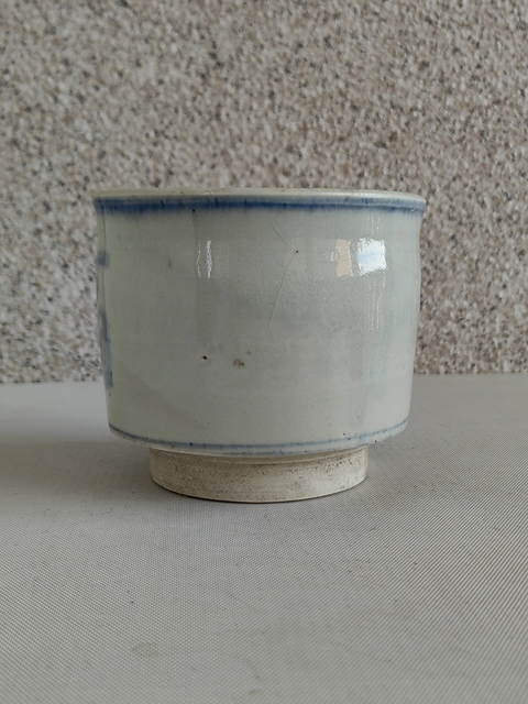 古玩陶瓷吉語紋青花圈足筒式香爐真品鑒賞圖