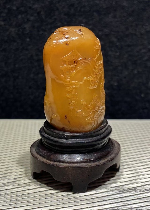 古玩雜項(xiàng)壽山田黃石擺件真品鑒賞圖