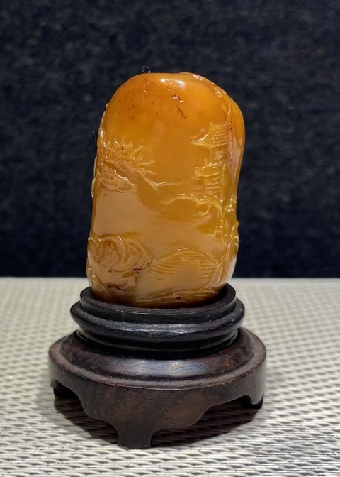 古玩雜項(xiàng)壽山田黃石擺件真品鑒賞圖
