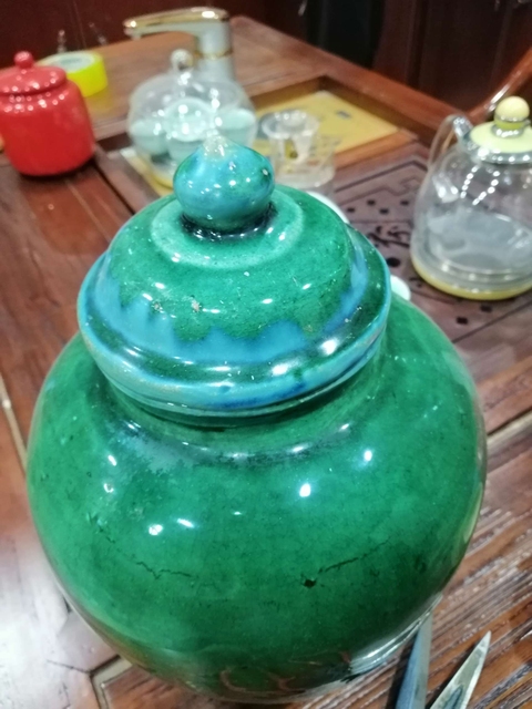 古玩陶瓷明代末綠釉將軍罐拍賣,當(dāng)前價(jià)格1980元