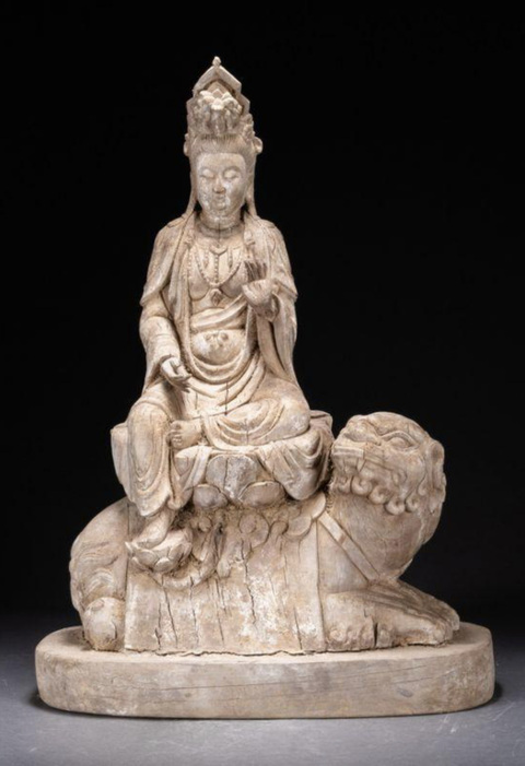 古玩雜項木雕觀音真品鑒賞圖