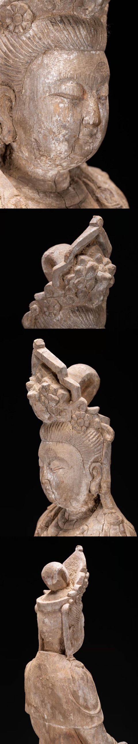 古玩雜項木雕觀音真品鑒賞圖