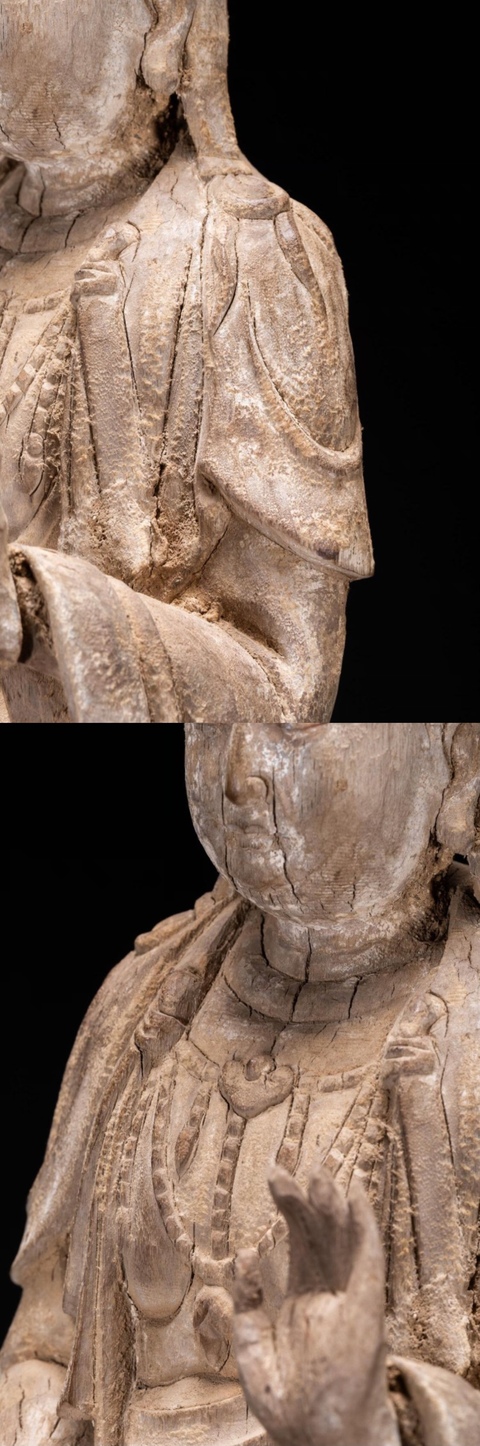 古玩雜項木雕觀音真品鑒賞圖