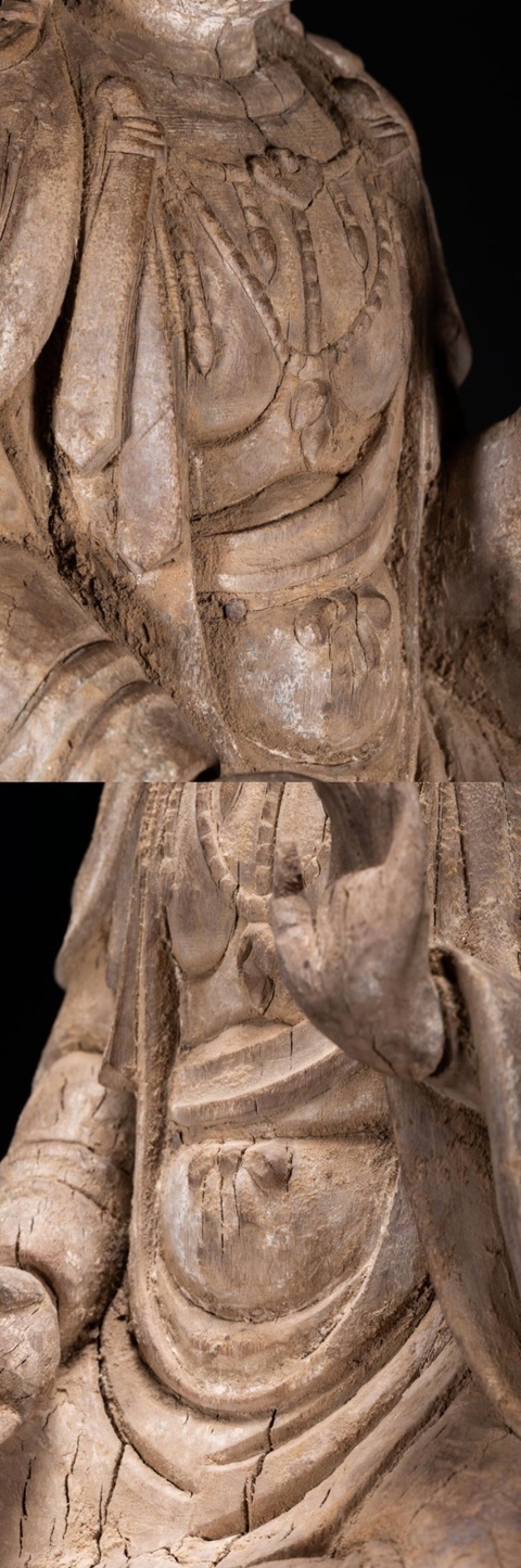 古玩雜項木雕觀音真品鑒賞圖