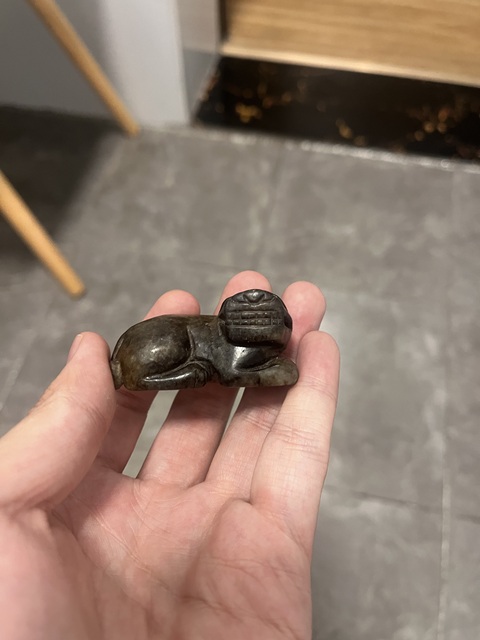 古玩玉器提油仿古“玉獸”真品鑒賞圖