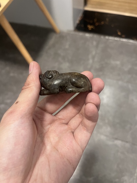 古玩玉器提油仿古“玉獸”真品鑒賞圖