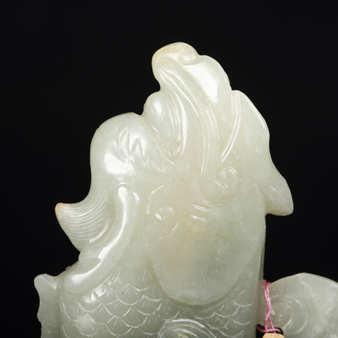古玩玉器和田玉雕“魚化龍”擺件真品鑒賞圖