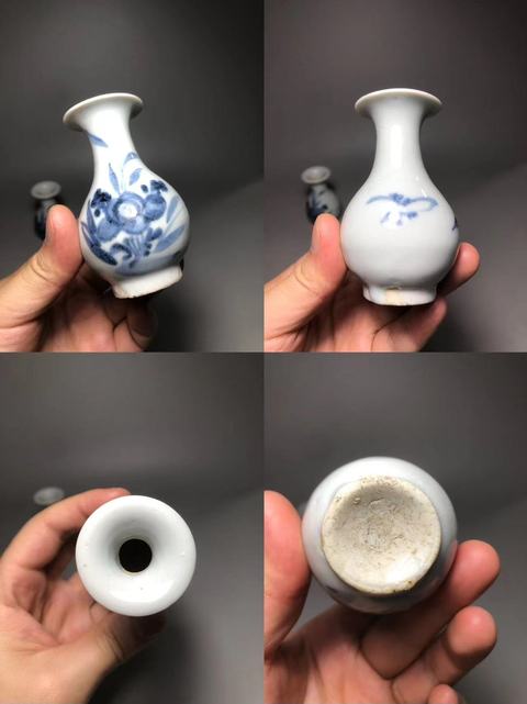 古玩陶瓷清早期,青花花卉紋三貢拍賣,當前價格4000元