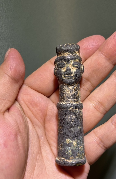 古玩銅器銅首真品鑒賞圖