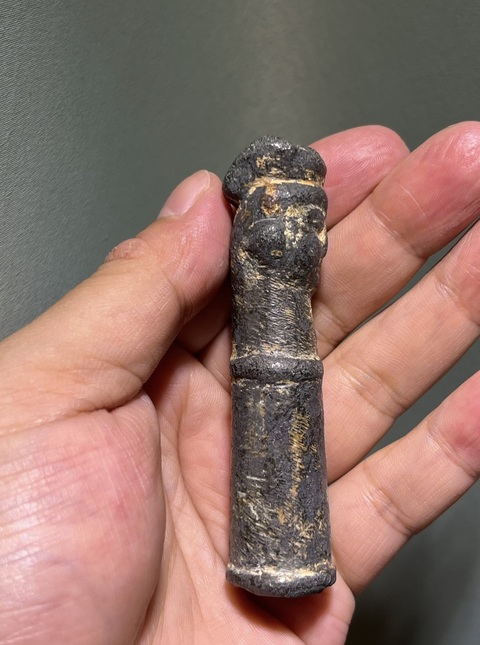 古玩銅器銅首真品鑒賞圖