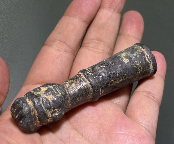 古玩銅器銅首真品鑒賞圖