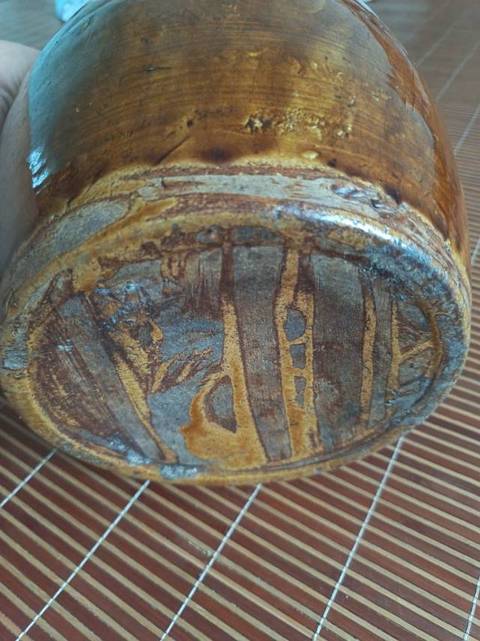 古玩陶瓷醬黃釉執(zhí)壺真品鑒賞圖