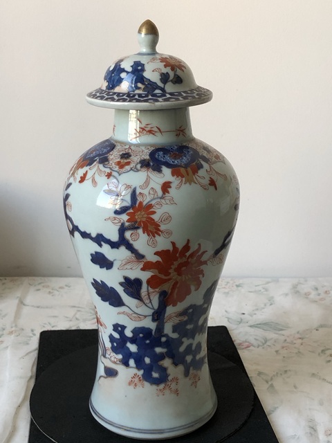 古玩陶瓷青花礬紅雞腿蓋瓶真品鑒賞圖