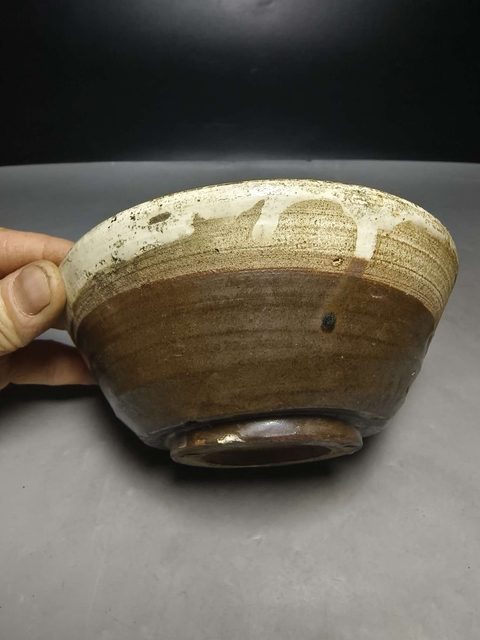 古玩陶瓷磁州窯醬釉碗拍賣,當前價格168元