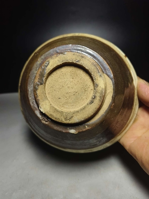 古玩陶瓷磁州窯醬釉碗拍賣,當前價格168元
