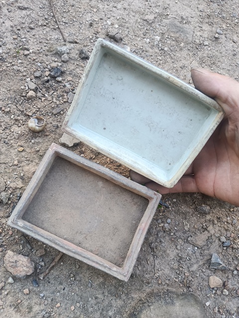 古玩陶瓷青花印泥盒真品鑒賞圖