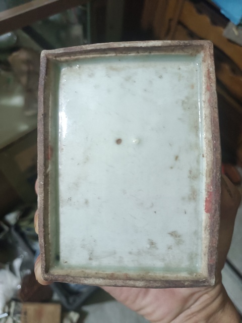 古玩陶瓷青花印泥盒真品鑒賞圖