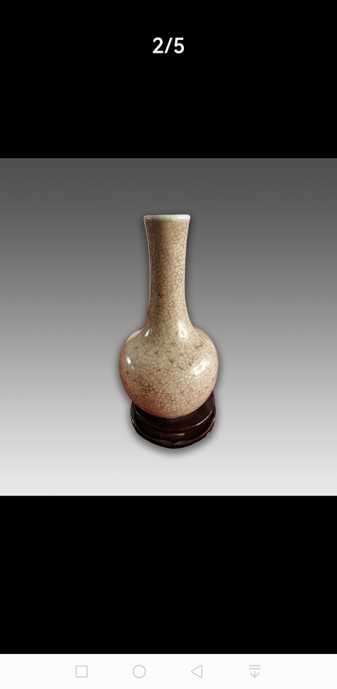 古玩陶瓷哥釉青花瓶真品鑒賞圖