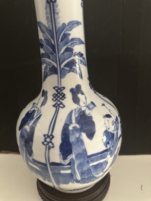 古玩陶瓷三娘教子圖天球瓶真品鑒賞圖