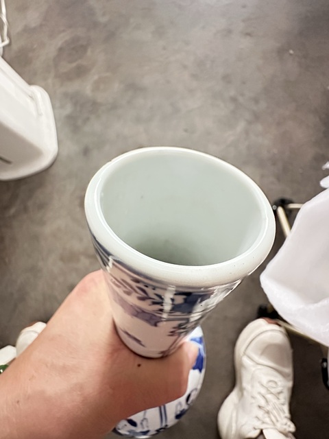 古玩陶瓷三娘教子圖天球瓶真品鑒賞圖