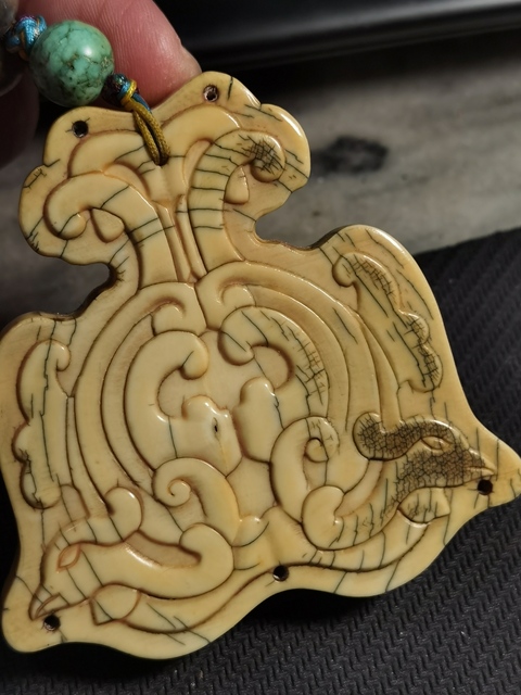 古玩玉器博古鳳鳥佩真品鑒賞圖