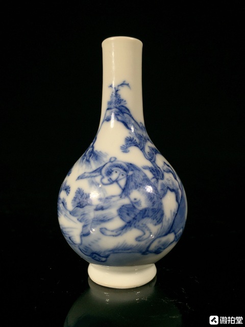 古玩陶瓷青花輩輩封侯膽瓶真品鑒賞圖