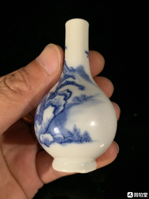 古玩陶瓷青花輩輩封侯膽瓶真品鑒賞圖