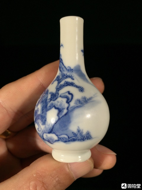 古玩陶瓷青花輩輩封侯膽瓶真品鑒賞圖