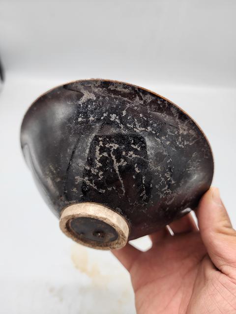 古玩陶瓷黑釉定窯系斗笠盞真品鑒賞圖