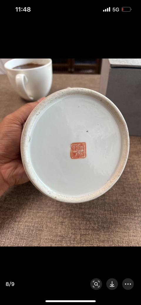 古玩陶瓷晚清淺降彩壺真品鑒賞圖
