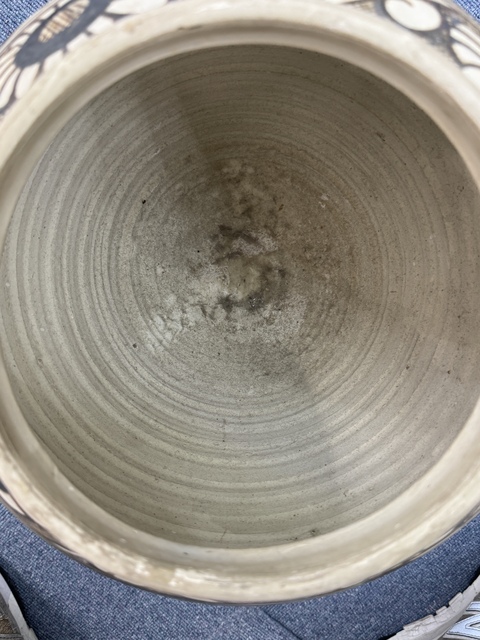 古玩陶瓷元代磁州窯龍鳳紋褐彩罐真品鑒賞圖