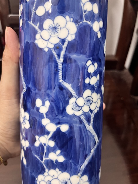 古玩陶瓷青花冰梅箭筒真品鑒賞圖