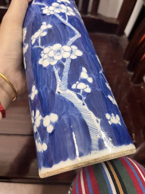 古玩陶瓷青花冰梅箭筒真品鑒賞圖