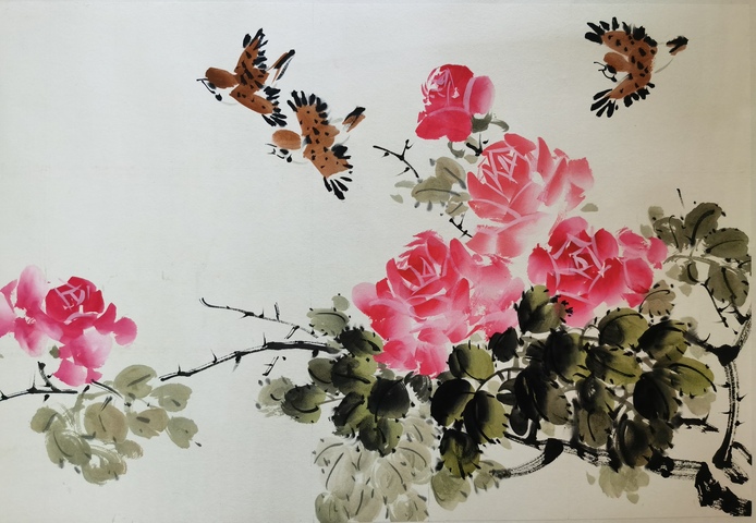 古玩字畫王雪濤大師入室弟子當代著名國畫家美術教育家李承毅花卉拍賣,當前價格1288元
