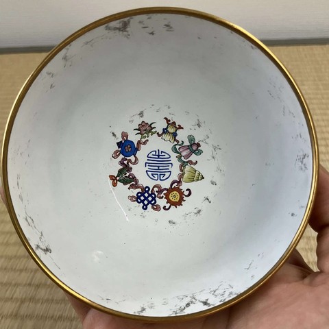 古玩陶瓷佛家八寶蓋碗真品鑒賞圖