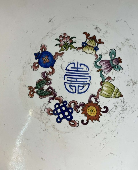 古玩陶瓷佛家八寶蓋碗真品鑒賞圖