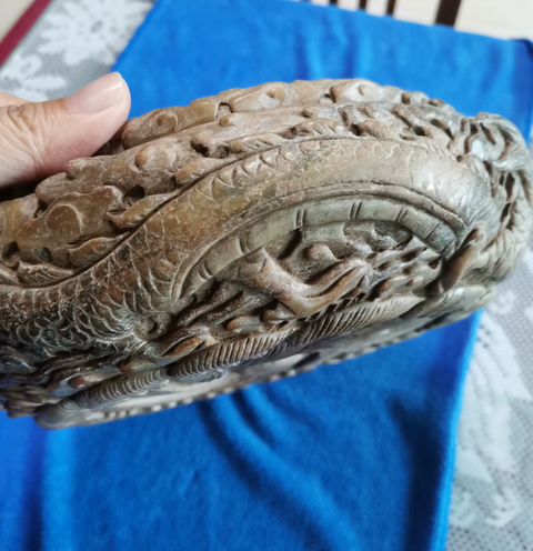 古玩玉器地方玉雕“龍紋筆洗”真品鑒賞圖